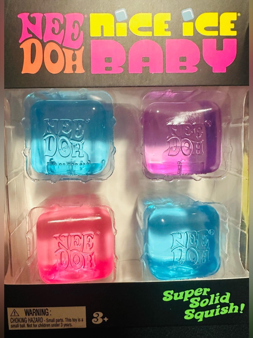 NeeDoh Nice Ice Baby Kids Squish 4 Pack - Pink, Blue, Purple